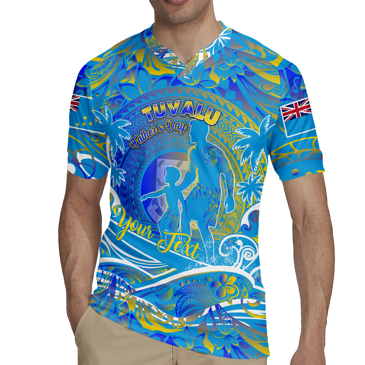 Father's Day Tuvalu Rugby Jersey Special Dad Polynesia Paradise DT02 - Polynesian Pride