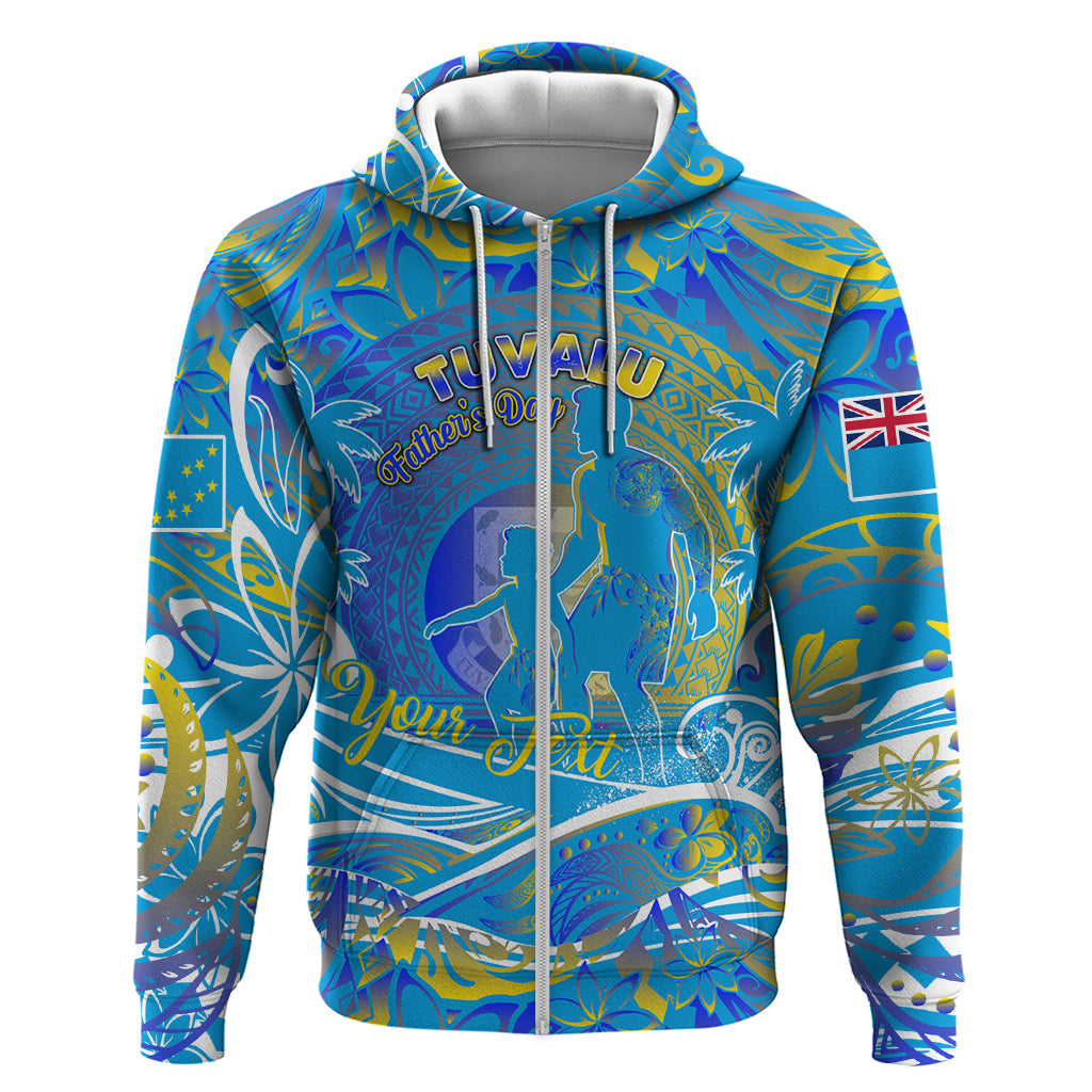 Father's Day Tuvalu Zip Hoodie Special Dad Polynesia Paradise DT02 Zip Hoodie Blue - Polynesian Pride