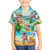 Guam Christmas Family Matching Off Shoulder Short Dress and Hawaiian Shirt Santa Claus Beach and Wave DT02 Son's Shirt Art - Polynesian Pride