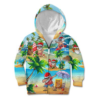 Guam Christmas Kid Hoodie Santa Claus Beach and Wave DT02 - Polynesian Pride