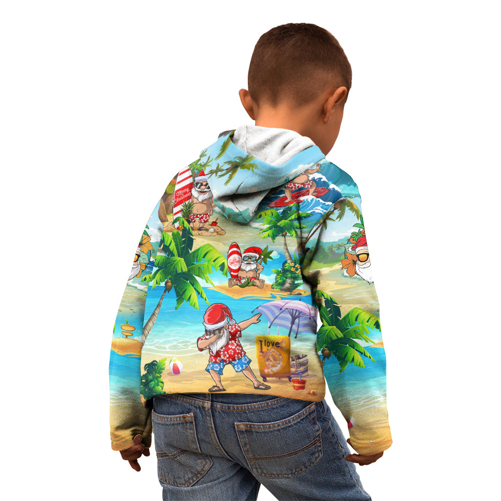 Guam Christmas Kid Hoodie Santa Claus Beach and Wave DT02 - Polynesian Pride