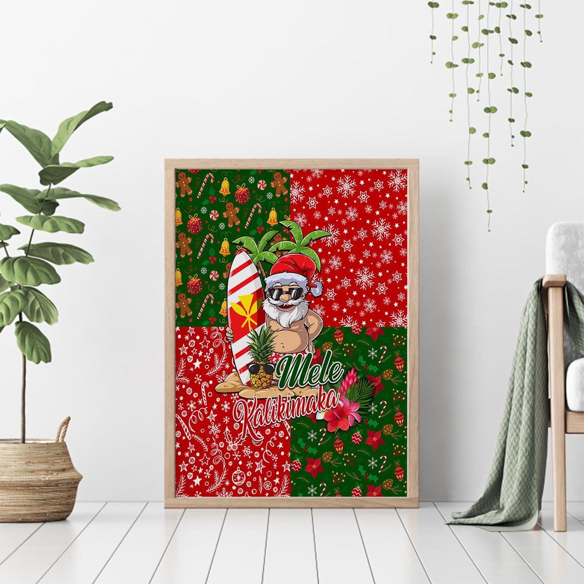 Hawaii Christmas Canvas Wall Art Mele Kalikimaka Kanaka Maoli DT02 - Polynesian Pride