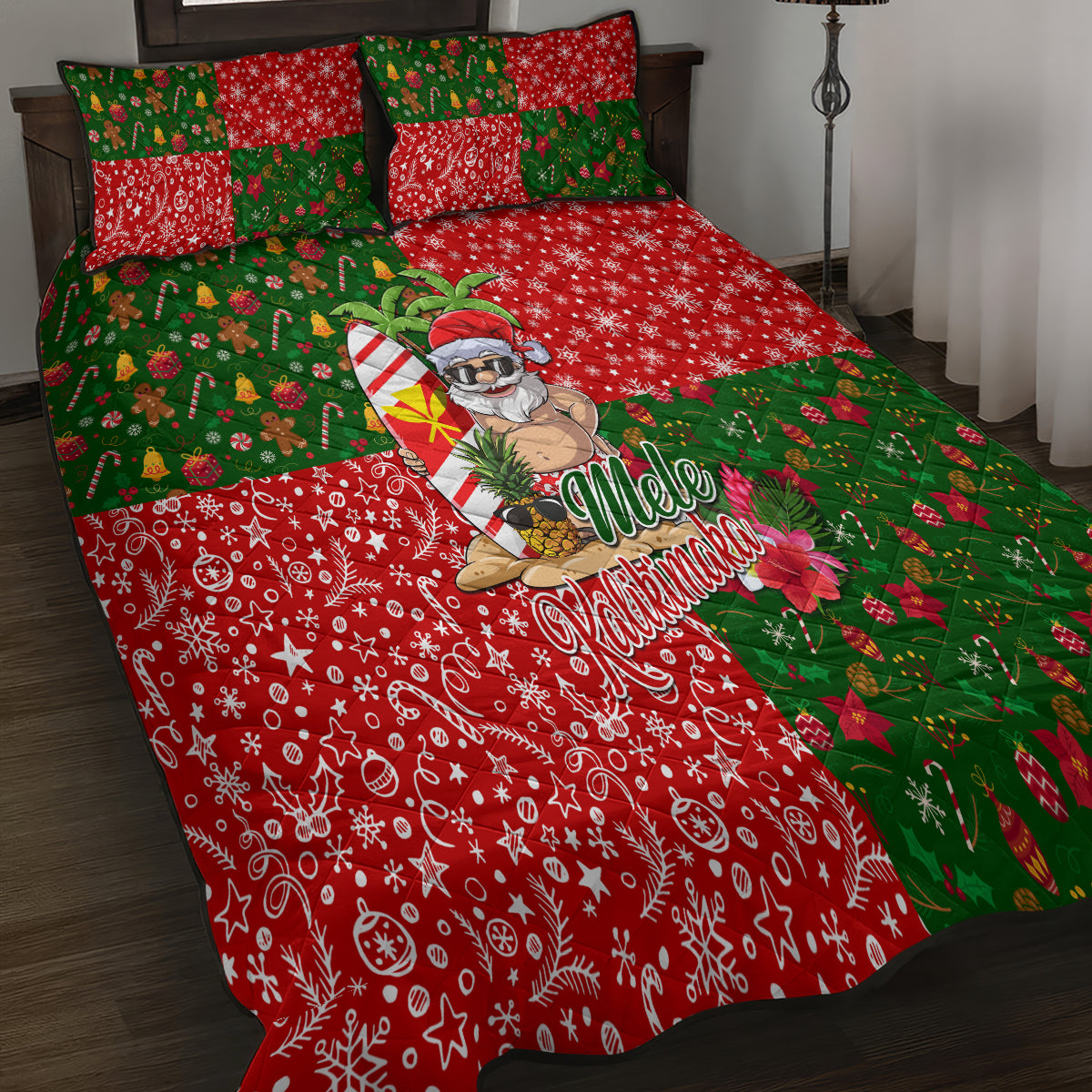 Hawaii Christmas Quilt Bed Set Mele Kalikimaka Kanaka Maoli DT02 - Polynesian Pride
