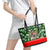 Guam Christmas Leather Tote Bag Felis Pusgua Tropical Xmas Patterns DT02 - Polynesian Pride