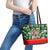 Guam Christmas Leather Tote Bag Felis Pusgua Tropical Xmas Patterns DT02 - Polynesian Pride