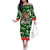 Guam Christmas Off The Shoulder Long Sleeve Dress Felis Pusgua Tropical Xmas Patterns DT02 Women Green - Polynesian Pride