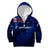 Personalised New Zealand Kid Hoodie Aotearoa Map Silver Fern DT02 Zip Hoodie Blue - Polynesian Pride