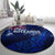 Personalised New Zealand Round Carpet Aotearoa Map Silver Fern DT02 - Polynesian Pride