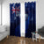 Personalised New Zealand Window Curtain Aotearoa Map Silver Fern DT02 With Grommets Blue - Polynesian Pride