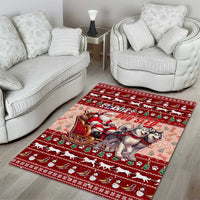 Dog Sled Christmas Area Rug Husky Sleigh Ride Design DT02 - Polynesian Pride
