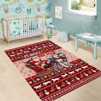 Dog Sled Christmas Area Rug Husky Sleigh Ride Design DT02 - Polynesian Pride