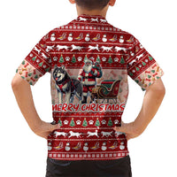 Dog Sled Christmas Kid Hawaiian Shirt Husky Sleigh Ride Design DT02 - Polynesian Pride