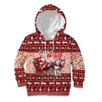 Dog Sled Christmas Kid Hoodie Husky Sleigh Ride Design DT02 Hoodie Red - Polynesian Pride