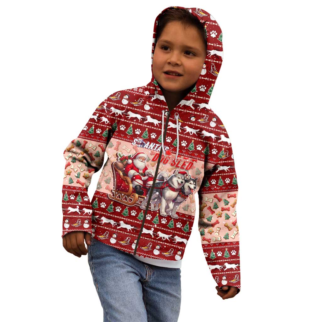 Dog Sled Christmas Kid Hoodie Husky Sleigh Ride Design DT02 - Polynesian Pride