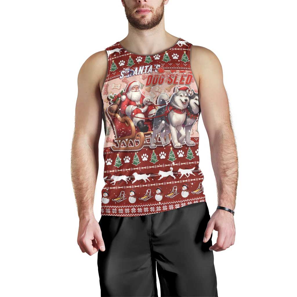 Dog Sled Christmas Men Tank Top Husky Sleigh Ride Design DT02 - Polynesian Pride