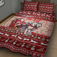 Dog Sled Christmas Quilt Bed Set Husky Sleigh Ride Design DT02 - Polynesian Pride