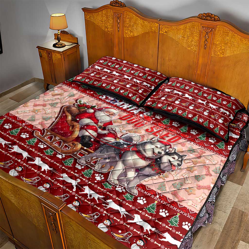 Dog Sled Christmas Quilt Bed Set Husky Sleigh Ride Design DT02 - Polynesian Pride