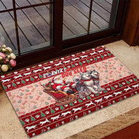 Dog Sled Christmas Rubber Doormat Husky Sleigh Ride Design DT02 - Polynesian Pride