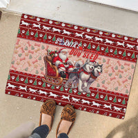 Dog Sled Christmas Rubber Doormat Husky Sleigh Ride Design DT02 - Polynesian Pride