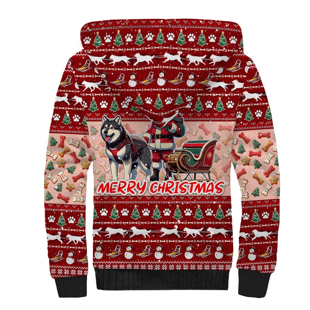 Dog Sled Christmas Sherpa Hoodie Husky Sleigh Ride Design DT02 - Polynesian Pride