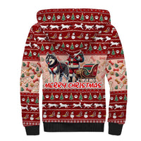 Dog Sled Christmas Sherpa Hoodie Husky Sleigh Ride Design DT02 - Polynesian Pride
