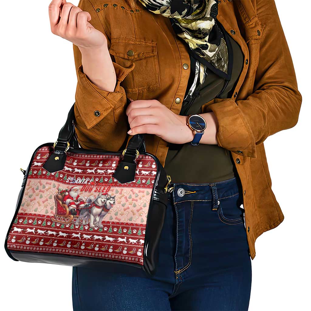 Dog Sled Christmas Shoulder Handbag Husky Sleigh Ride Design DT02 - Polynesian Pride