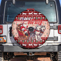Dog Sled Christmas Spare Tire Cover Husky Sleigh Ride Design DT02 Red - Polynesian Pride