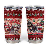 Dog Sled Christmas Tumbler Cup Husky Sleigh Ride Design DT02 Red - Polynesian Pride