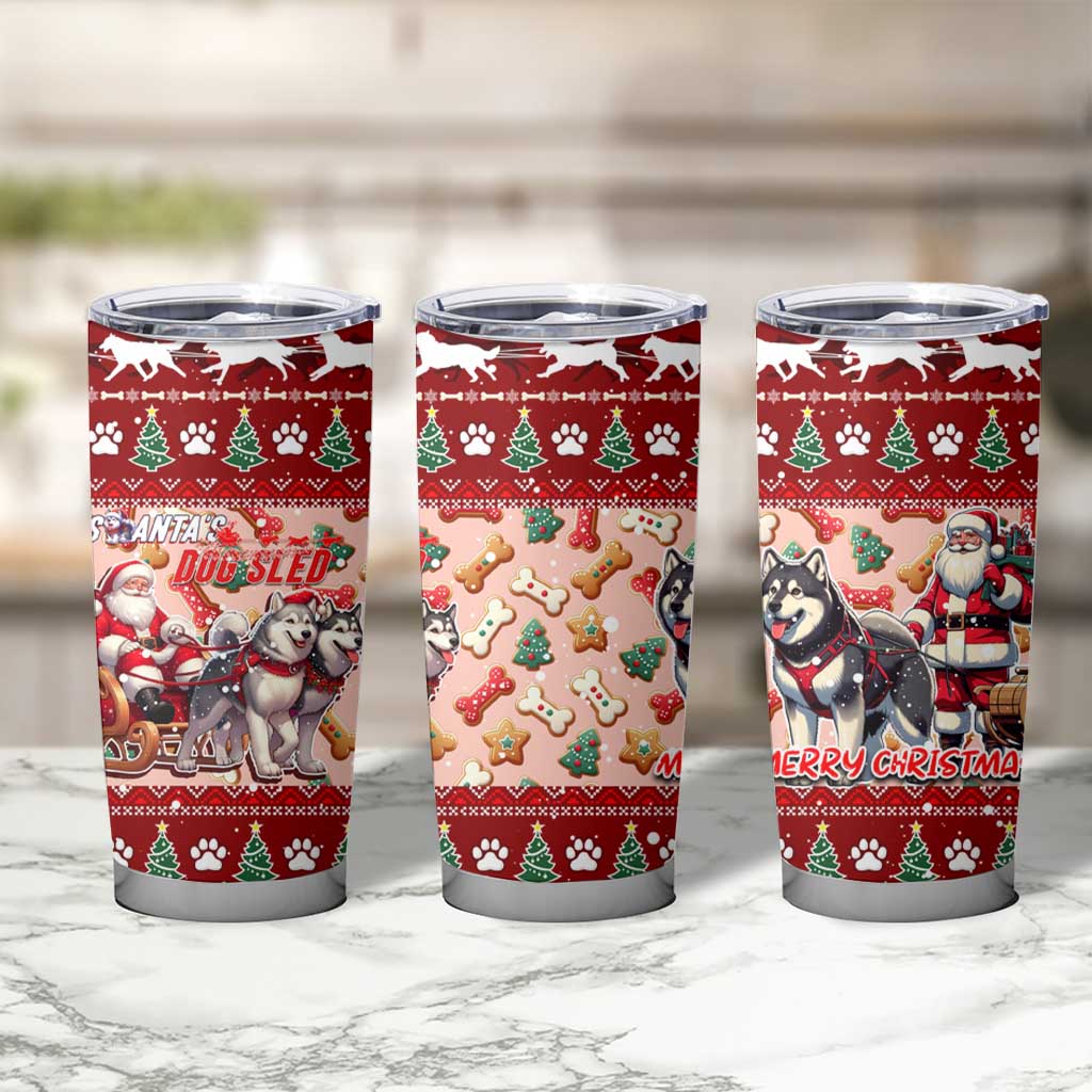 Dog Sled Christmas Tumbler Cup Husky Sleigh Ride Design DT02 - Polynesian Pride