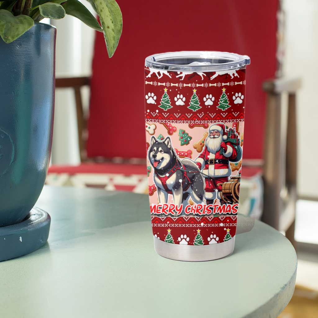 Dog Sled Christmas Tumbler Cup Husky Sleigh Ride Design DT02 - Polynesian Pride