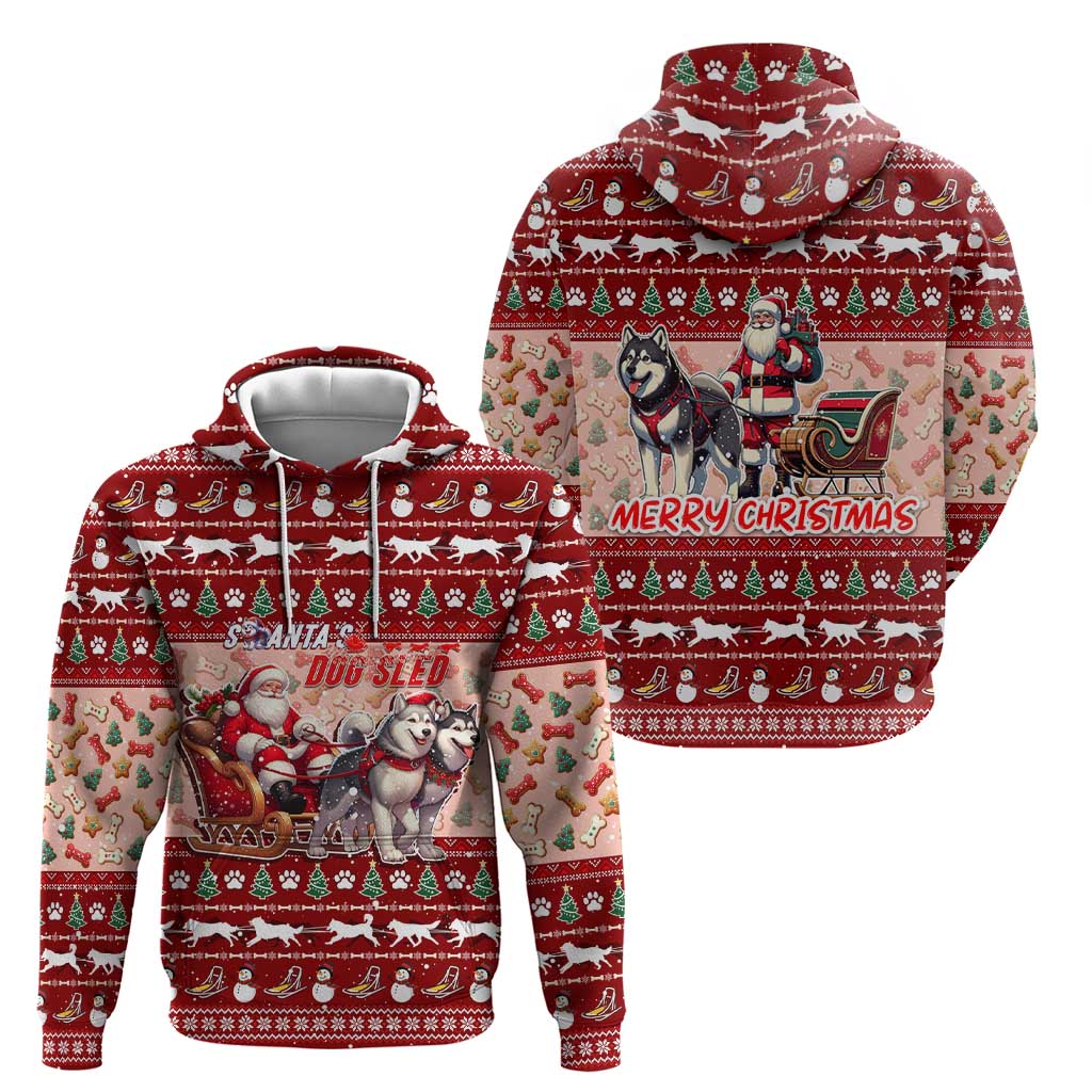 Dog Sled Christmas Zip Hoodie Husky Sleigh Ride Design DT02 - Polynesian Pride