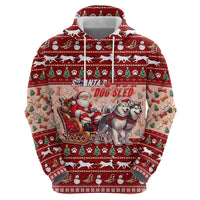 Dog Sled Christmas Zip Hoodie Husky Sleigh Ride Design DT02 - Polynesian Pride