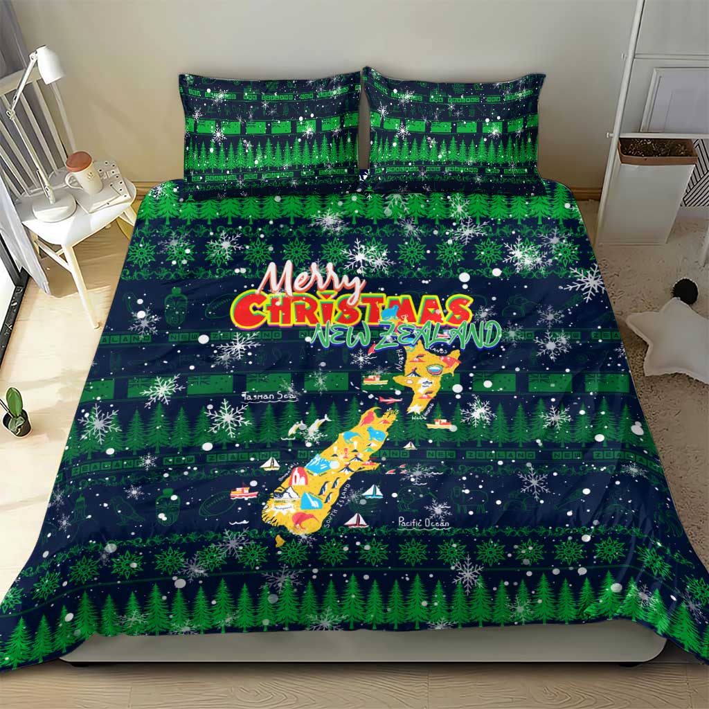 Merry Christmas New Zealand Bedding Set Xmas Travel Map DT02 - Polynesian Pride