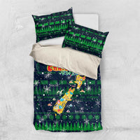 Merry Christmas New Zealand Bedding Set Xmas Travel Map DT02 US Twin 172cm x 218cm Blue - Polynesian Pride