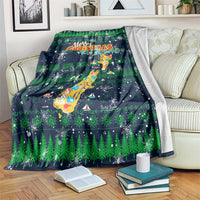 Merry Christmas New Zealand Blanket Xmas Travel Map DT02 Blue - Polynesian Pride