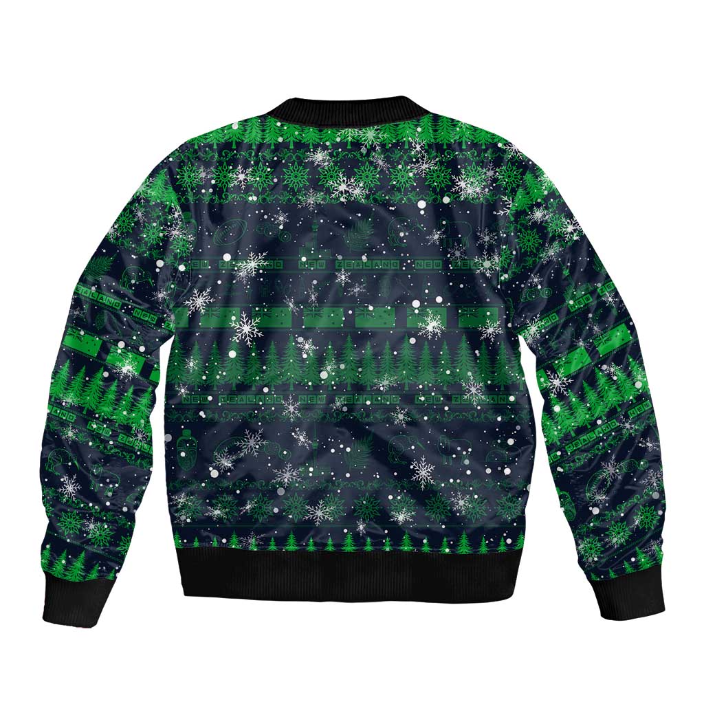 Merry Christmas New Zealand Bomber Jacket Xmas Travel Map DT02 - Polynesian Pride