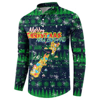 Merry Christmas New Zealand Button Sweatshirt Xmas Travel Map DT02 - Polynesian Pride