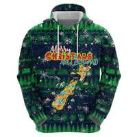 Merry Christmas New Zealand Hoodie Xmas Travel Map DT02 - Polynesian Pride