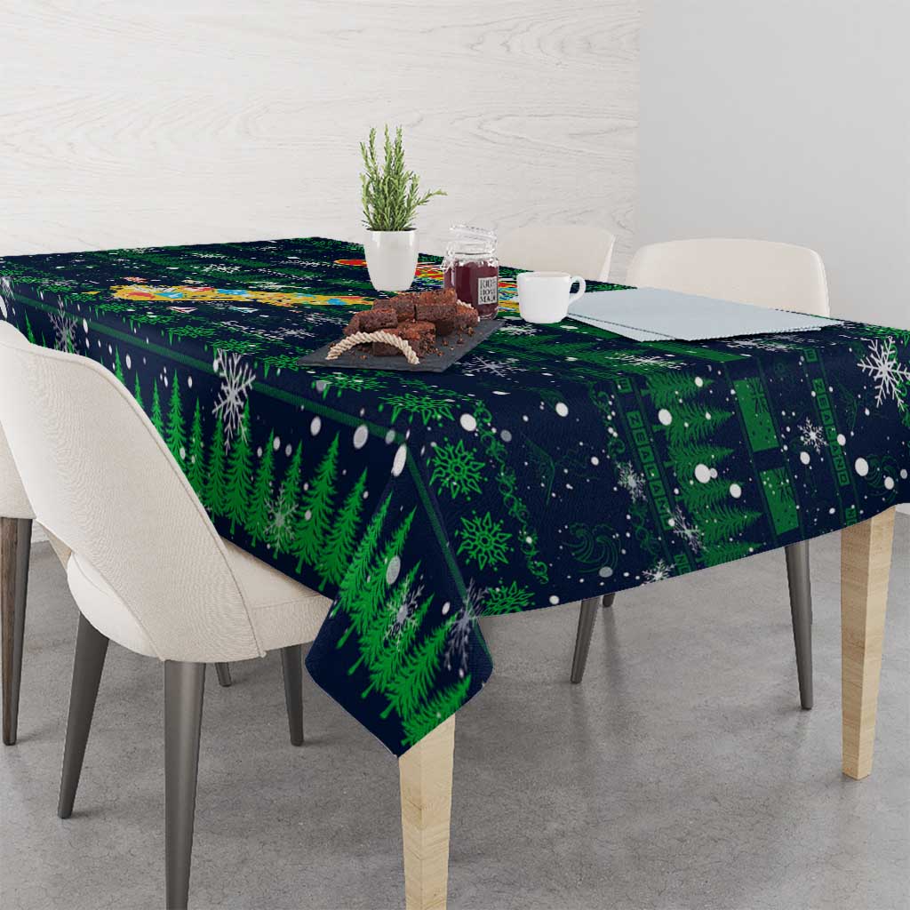 Merry Christmas New Zealand Tablecloth Xmas Travel Map DT02 - Polynesian Pride