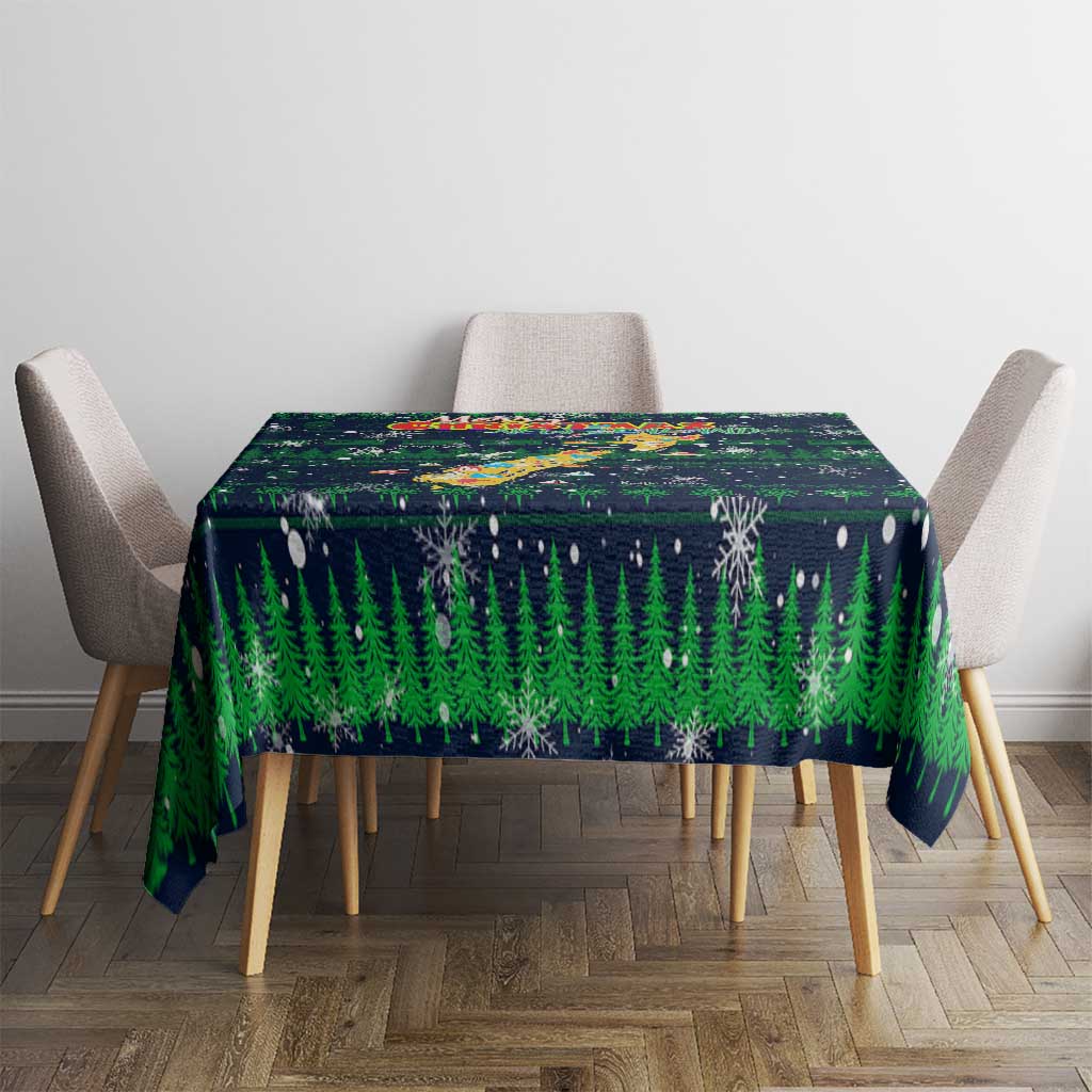 Merry Christmas New Zealand Tablecloth Xmas Travel Map DT02 - Polynesian Pride