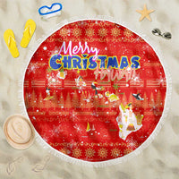 Merry Christmas Hawaii Beach Blanket Xmas Travel Map DT02 One Size 150cm Red - Polynesian Pride