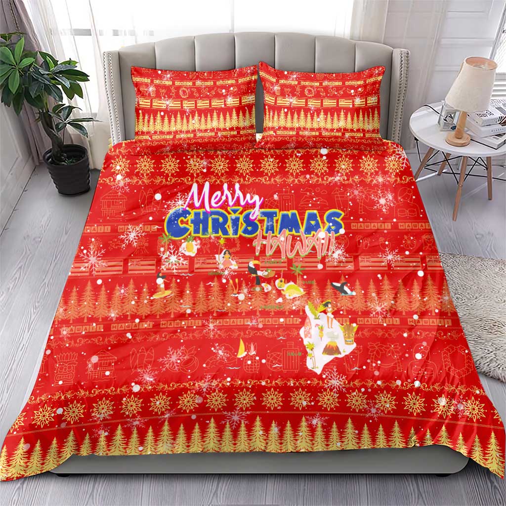 Merry Christmas Hawaii Bedding Set Xmas Travel Map DT02 - Polynesian Pride