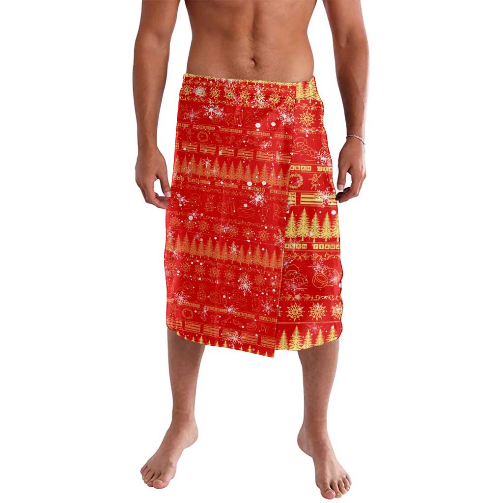 Merry Christmas Hawaii Lavalava Xmas Travel Map DT02 Red - Polynesian Pride