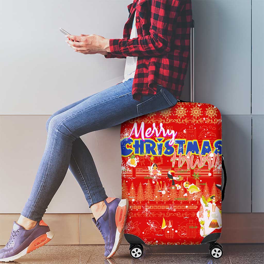 Merry Christmas Hawaii Luggage Cover Xmas Travel Map DT02 - Polynesian Pride