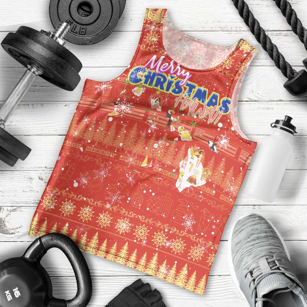 Merry Christmas Hawaii Men Tank Top Xmas Travel Map DT02 - Polynesian Pride
