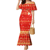 Merry Christmas Hawaii Mermaid Dress Xmas Travel Map DT02 Women Red - Polynesian Pride