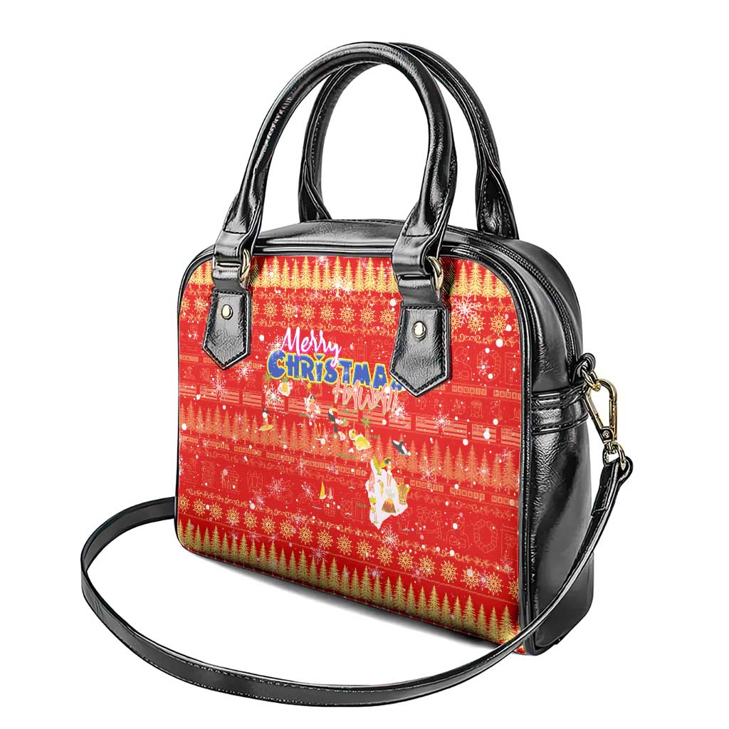 Merry Christmas Hawaii Shoulder Handbag Xmas Travel Map DT02 - Polynesian Pride