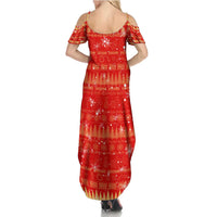 Merry Christmas Hawaii Summer Maxi Dress Xmas Travel Map DT02 - Polynesian Pride