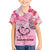 Butterfly Polynesia Breast Cancer Family Matching Off Shoulder Short Dress and Hawaiian Shirt Nobody Fights Alone Pink Out Tropical Hibiscus