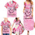 Butterfly Polynesia Breast Cancer Family Matching Summer Maxi Dress and Hawaiian Shirt Nobody Fights Alone Pink Out Tropical Hibiscus